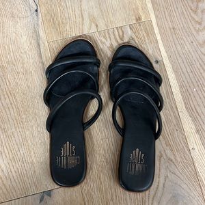 Charlotte Stone Black Strappy Sandals